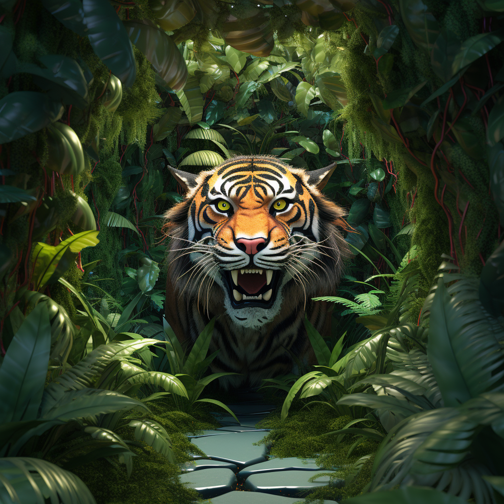 Jungle Tiger Metal prints