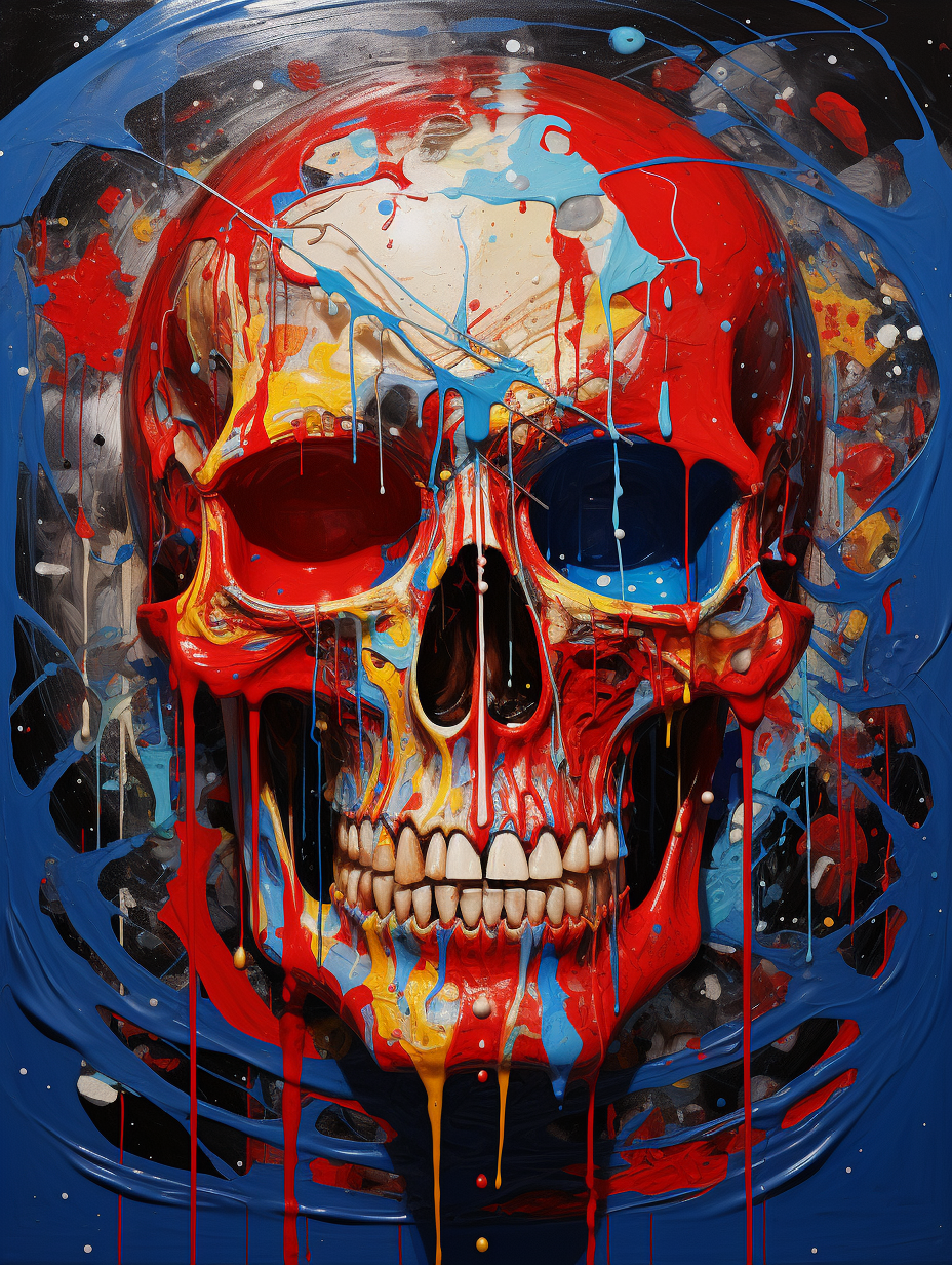 Skull of Dripping Colors #03 Metal Print