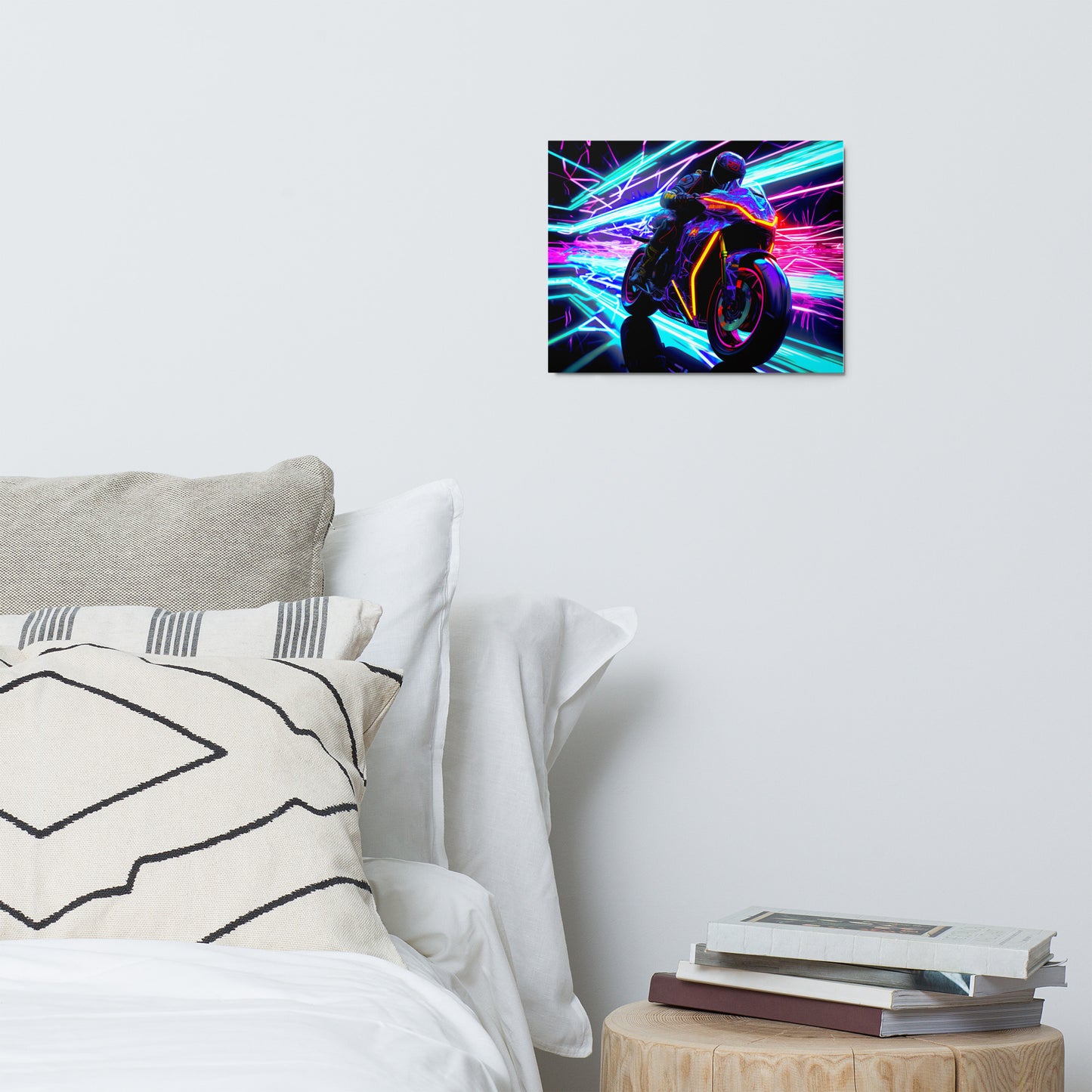 Neon Racer Metal prints