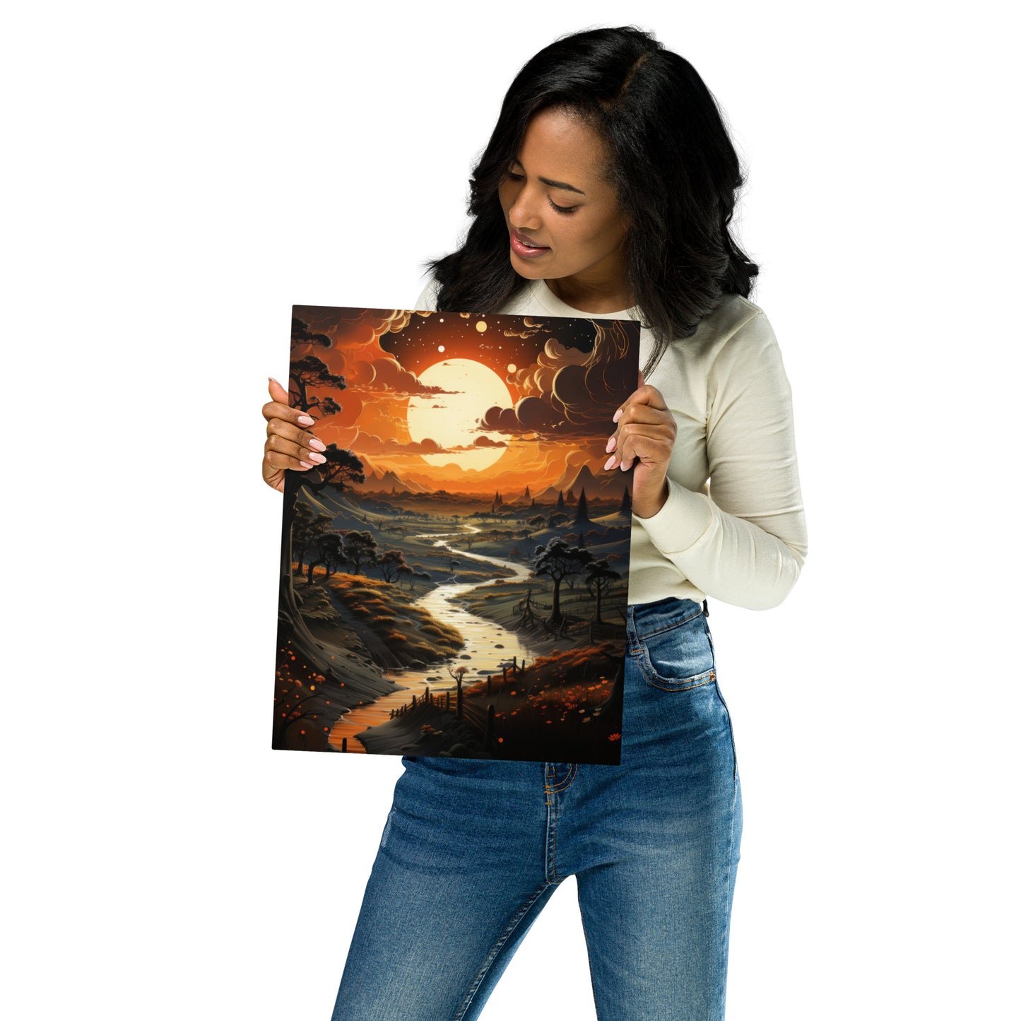 Artistic River Landscape #1 Metal prints