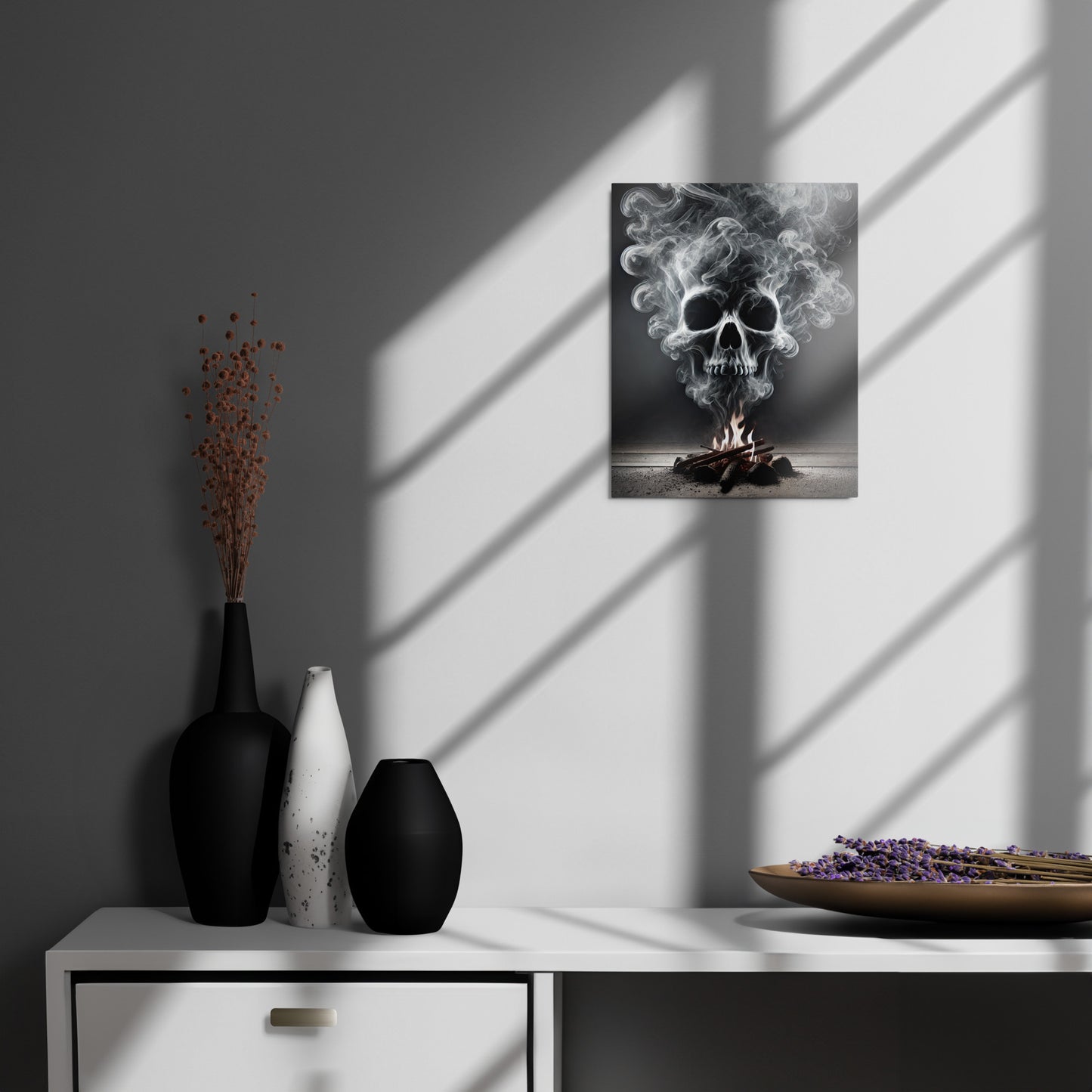 Smoke Skull Metal prints