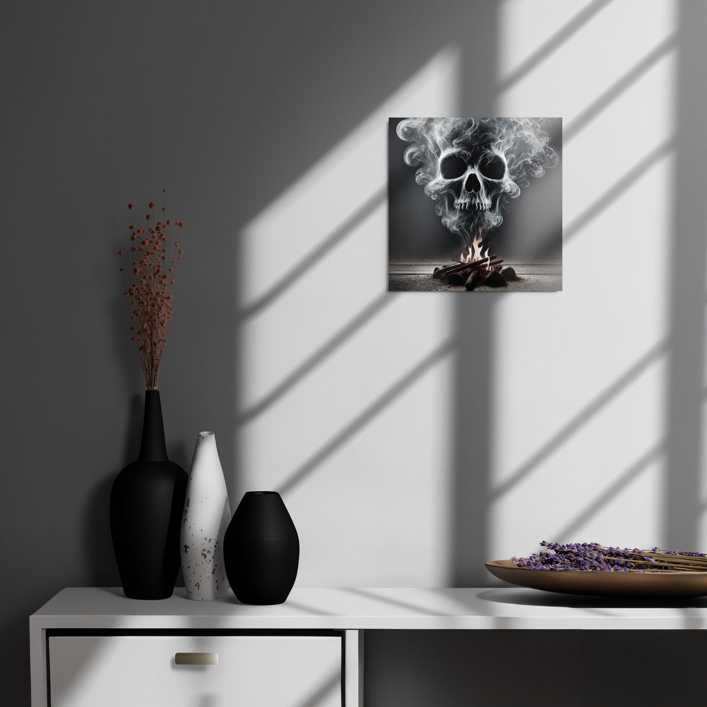 Smoke Skull Metal prints