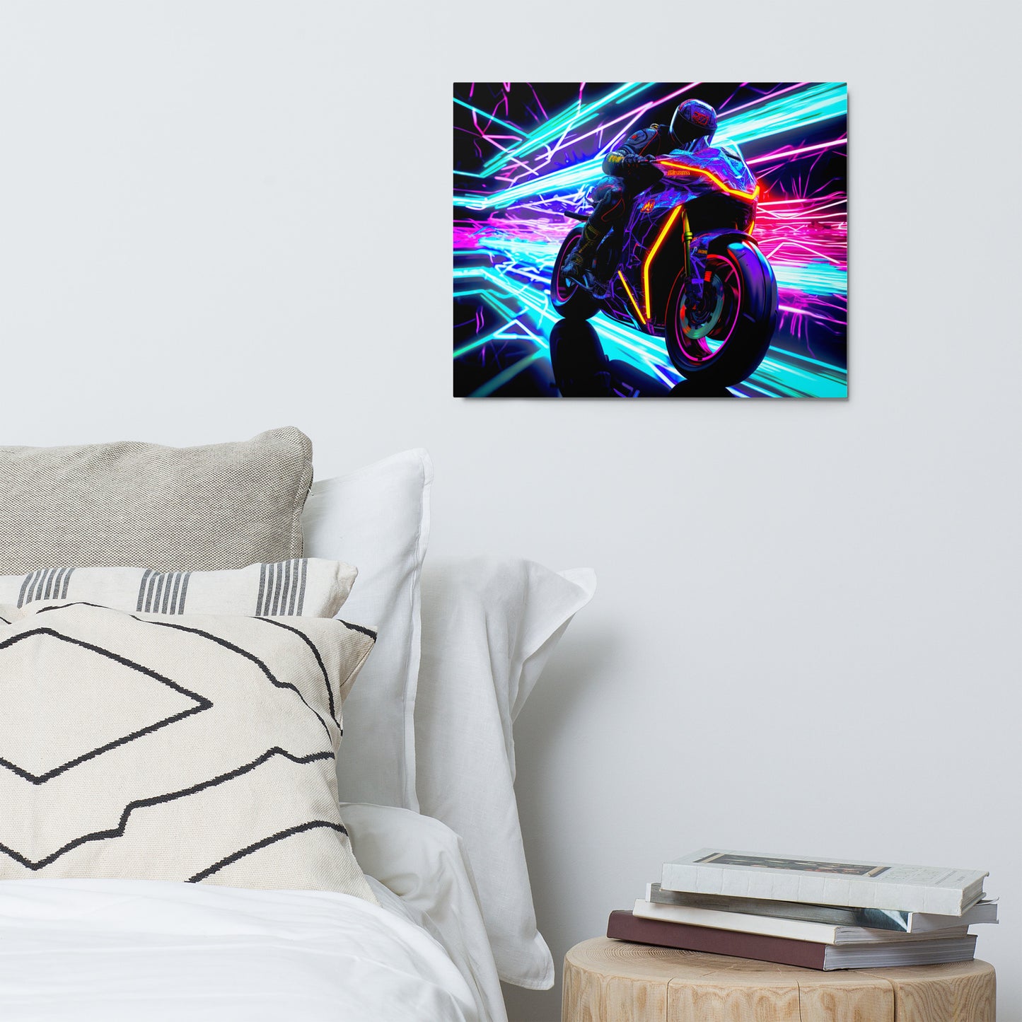Neon Racer Metal prints