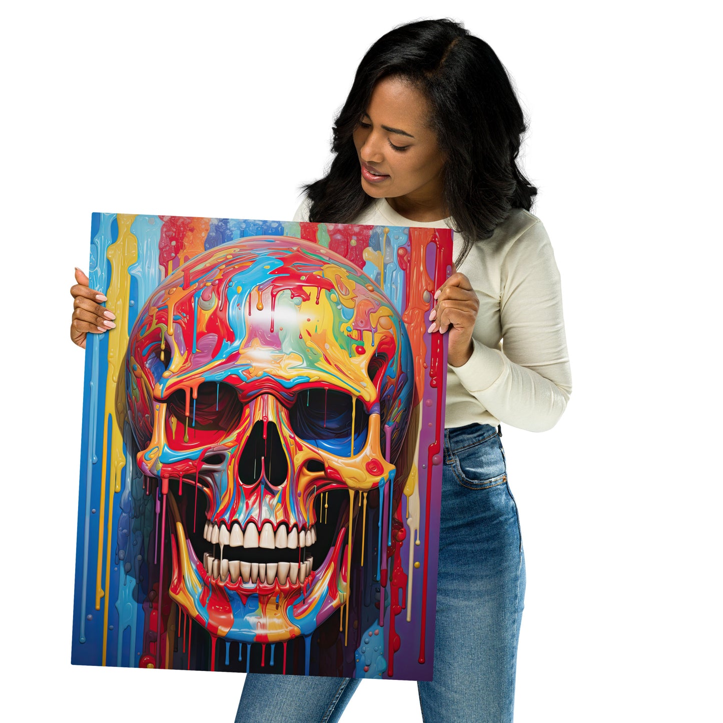 Skull of Dripping Colors #01 Metal Print