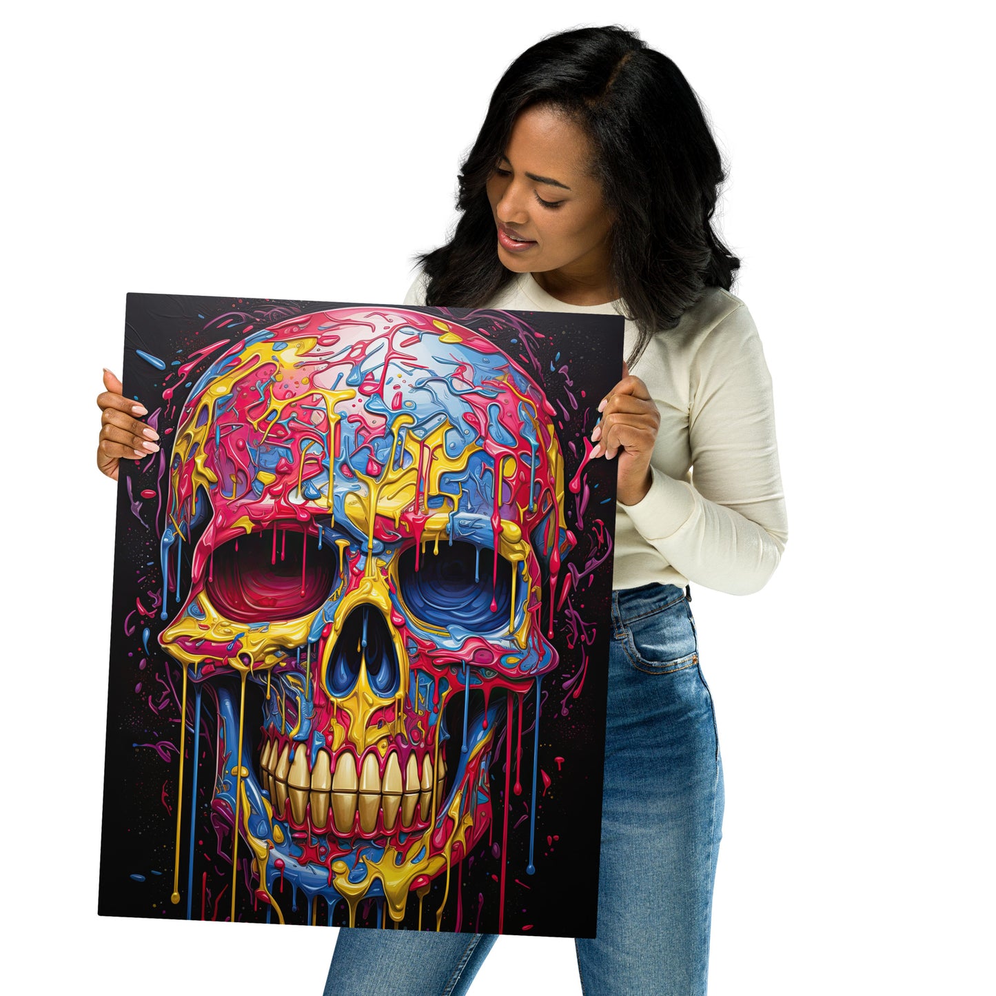 Skull of Dripping Colors #02 Metal Print