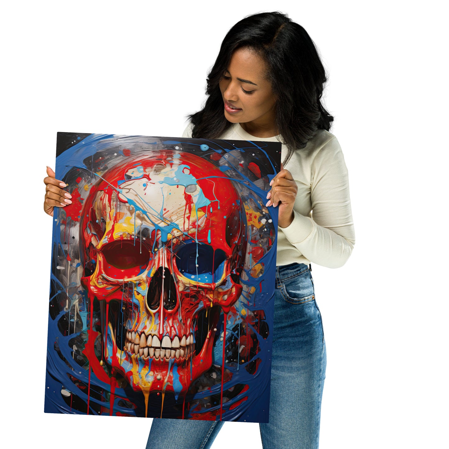 Skull of Dripping Colors #03 Metal Print