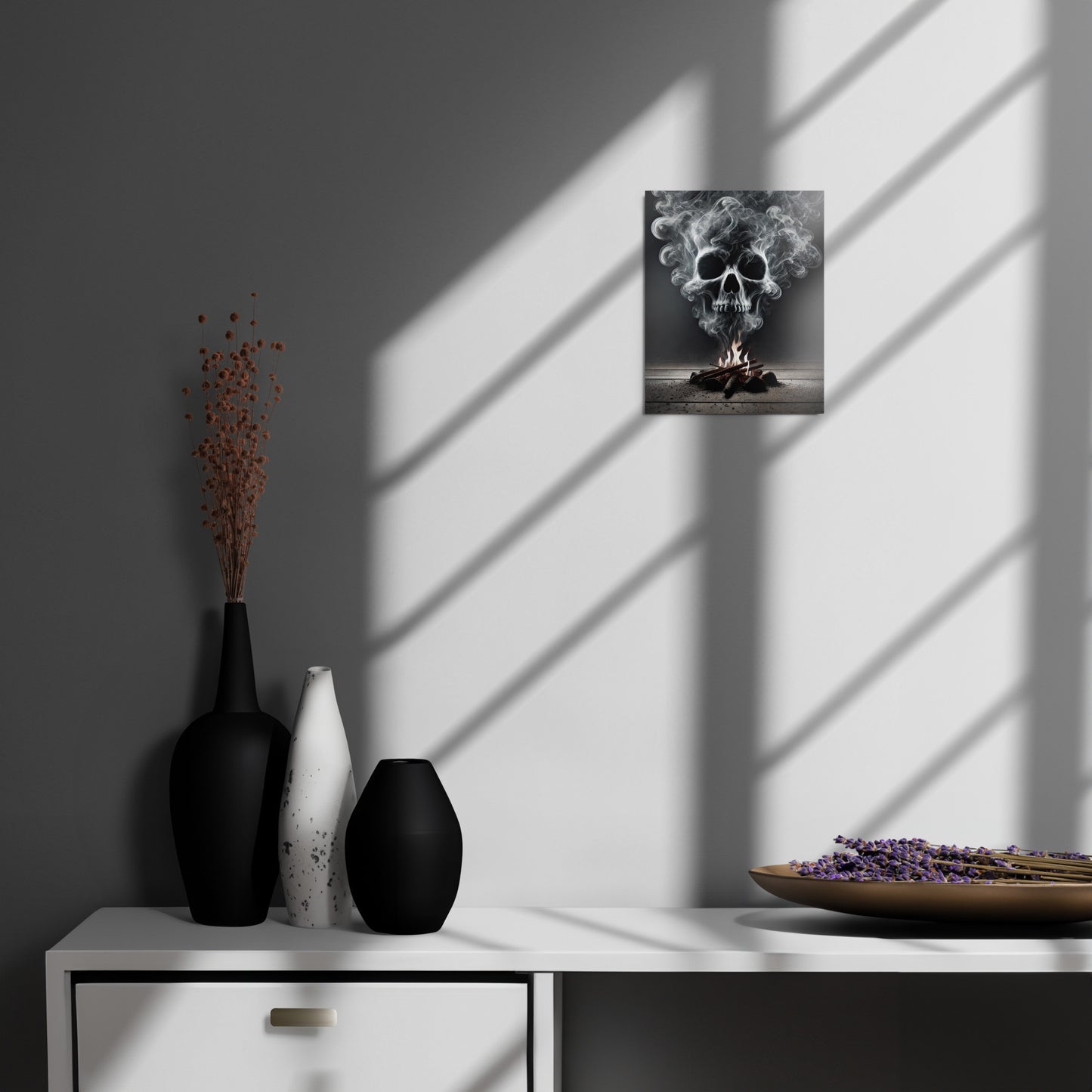Smoke Skull Metal prints