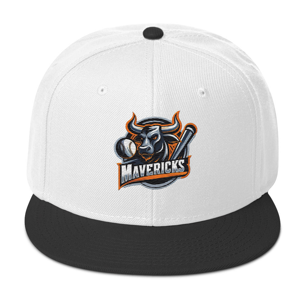 Maverick Baseball Logo Flat Brim Snapback Hat