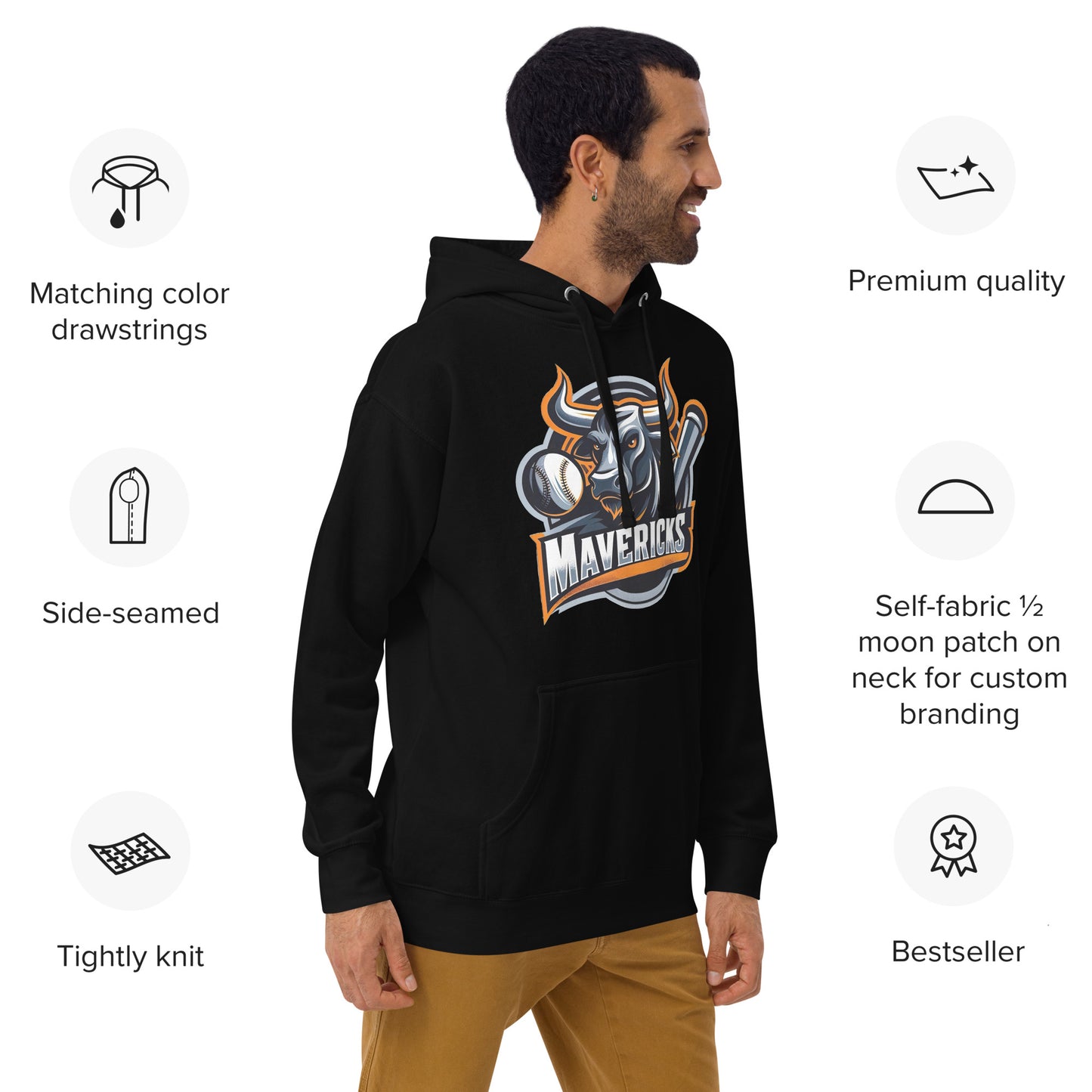 Mavericks Baseball Logo Unisex Hoodie