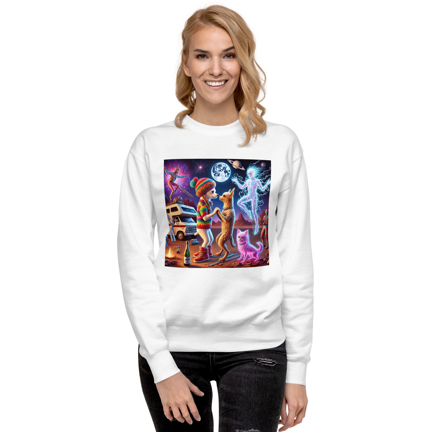 Whimsical Chihuahua Universe Unisex Premium Sweatshirt
