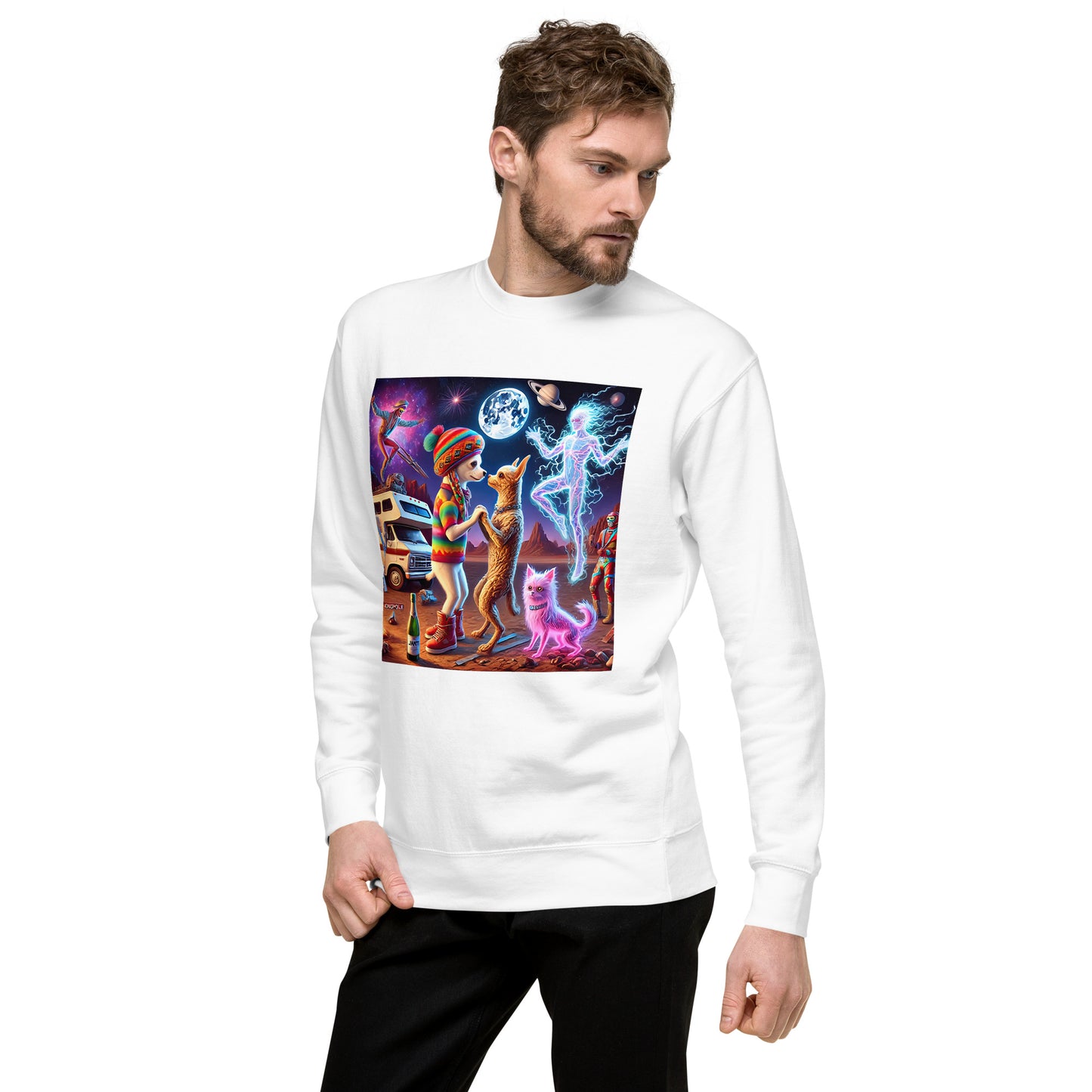 Whimsical Chihuahua Universe Unisex Premium Sweatshirt