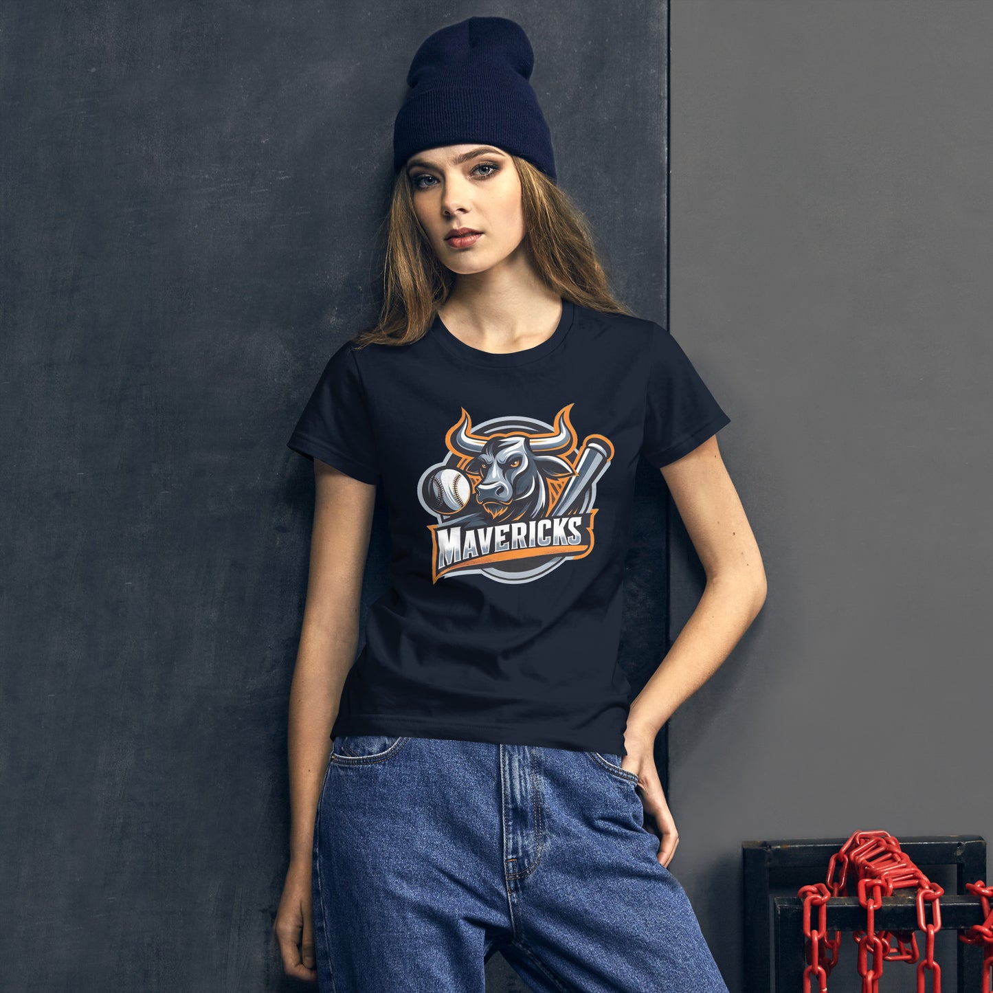 Women's Mavericks Baseball Logo short sleeve t-shirt