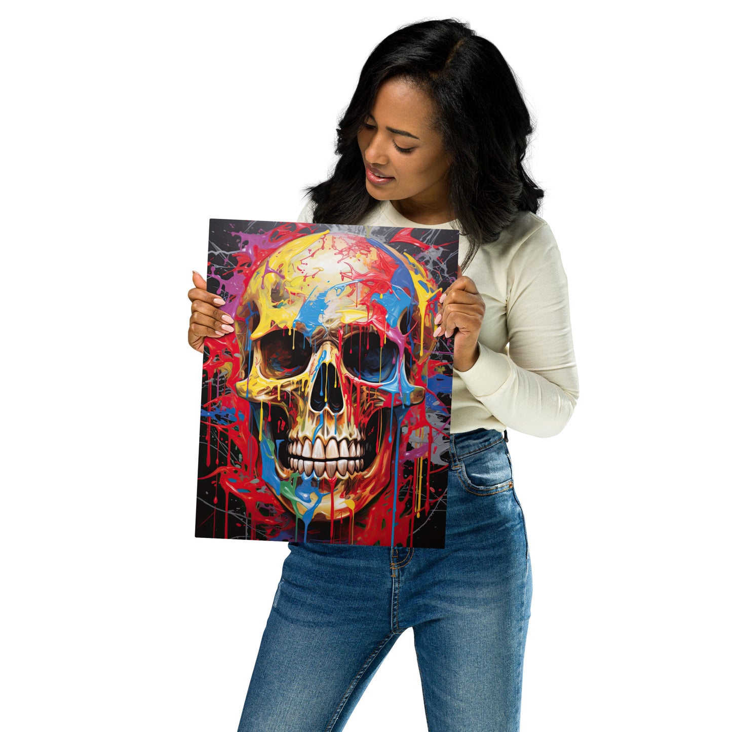 Skull of Dripping Colors #04 Metal Print