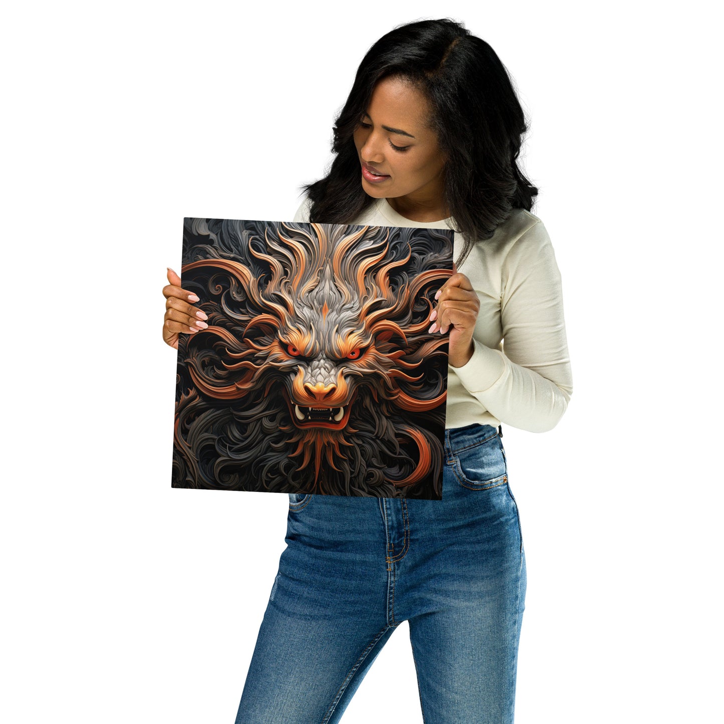 Manticore Orange Metal Prints