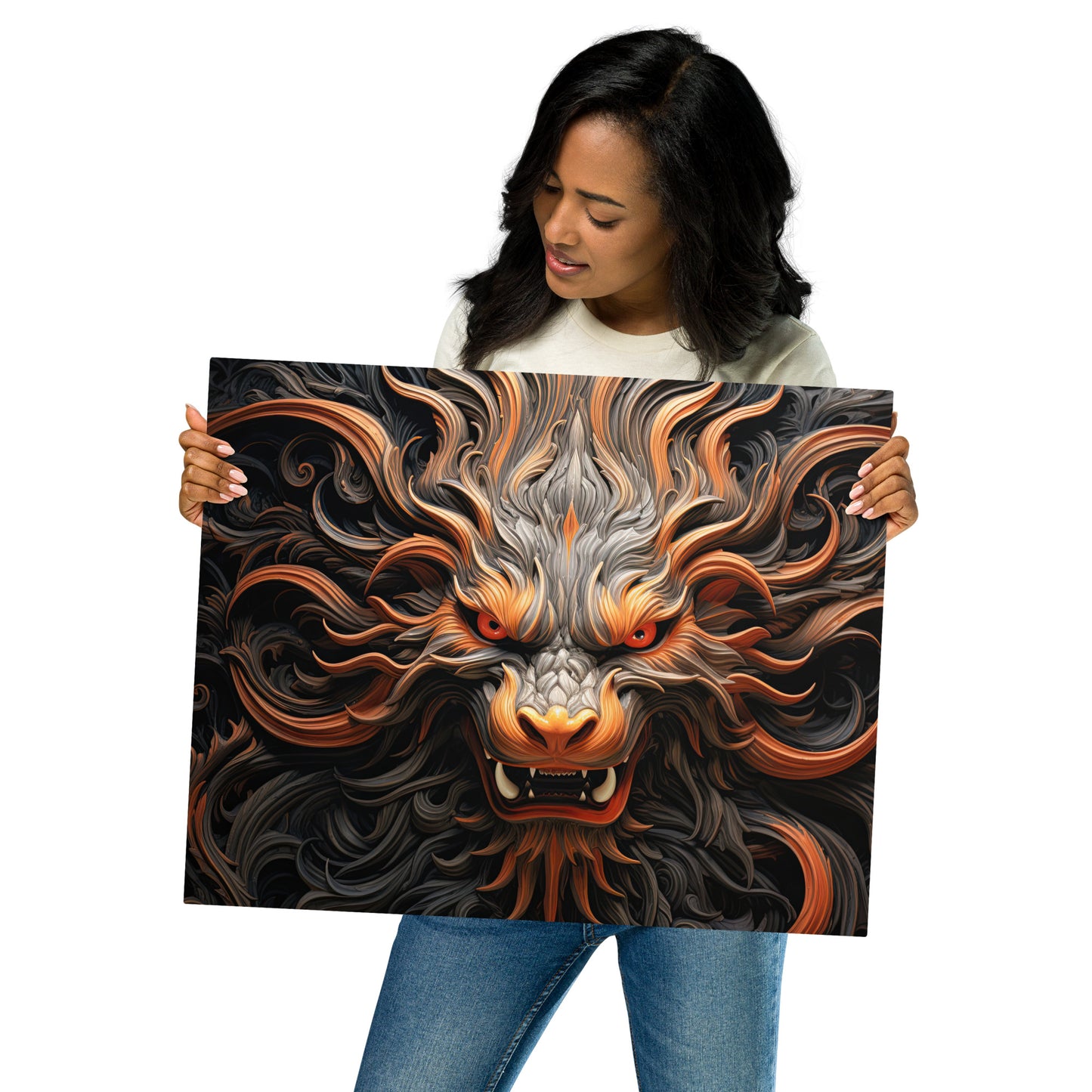 Manticore Orange Metal Prints