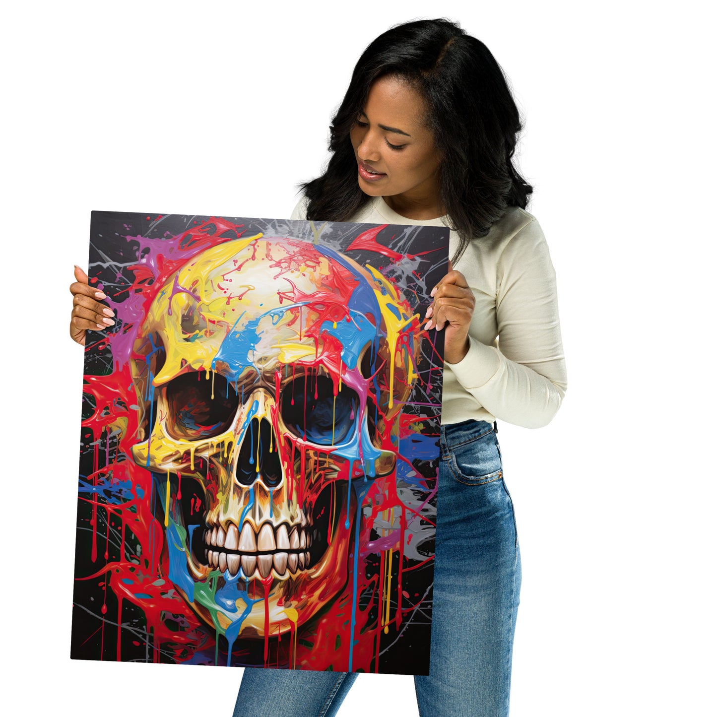 Skull of Dripping Colors #04 Metal Print