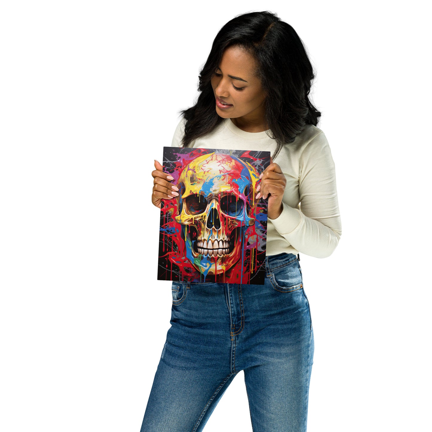 Skull of Dripping Colors #04 Metal Print